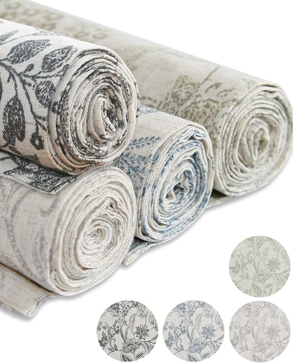 jinchan Blue Floral Linen Table Runner 13 x 72 Inch Farmhouse | - Image 8