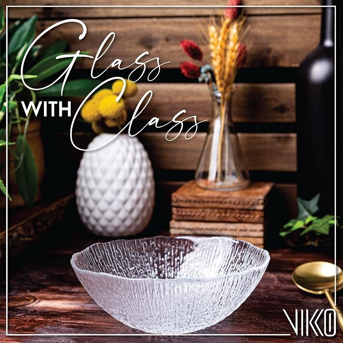 Vikko Soup Bowls, 6.5 Inch Salad Bowls, Glass Soup Bowls, Elegant Textured - Image 6