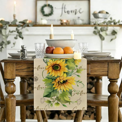 Summer Sunflowers Table Runner, Seasonal Spring Summer Flowe Table Runners | - Image 3