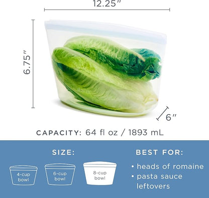 Stasher Premium Reusable Silicone Leak-Free Food Storage Bowl, 8-Cup | - Image 5