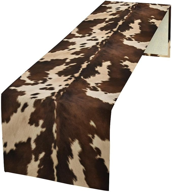 Cow Print Table Runner, 13x60 Inch by Yearn+Jear