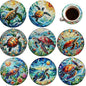 Coasters Set of 8, Wood Coasters for Drinks - Handcrafted Turtle Design Thick Heat-Resistant for Beer, Coffee, Office, Bar, Farmhouse Home Decor, Tabletop Protection, for All Cups
