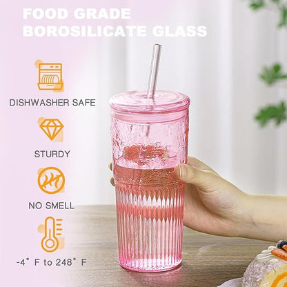 JunVpic Glass Coffee Tumbler, 20 oz Glass Cup - Image 2