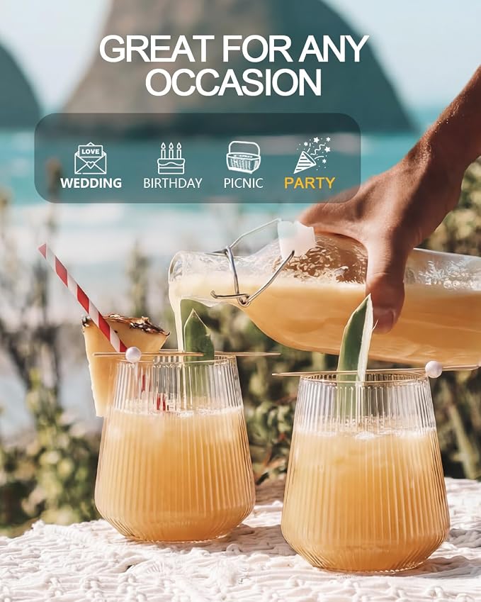 40 Pack Plastic Wine Glasses, 12 Oz Disposable Cocktail Whiskey Glasses | - Image 2