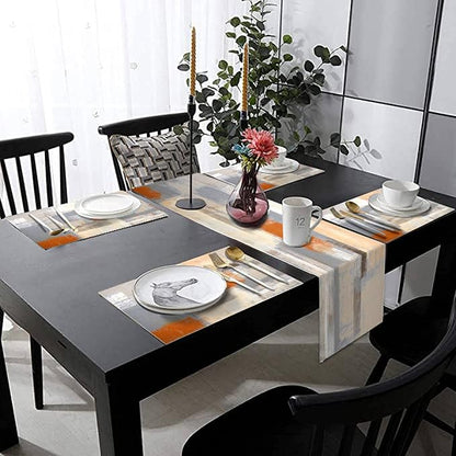 Orange and Brown Abstract Modern Table Runner - Image 3
