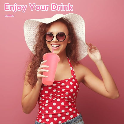 24 Pack Plastic Tumblers with Lids and Straw, Reusable Cups with Lids and - Image 4