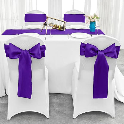 10-Pack Purple Satin Table Runner 12 x 108 Inch Long Bright and Smooth Silk - Image 7