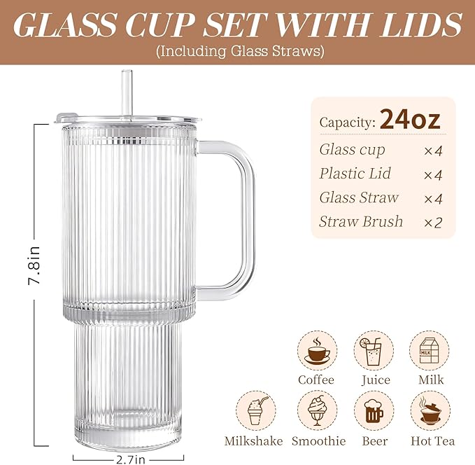 Iced Coffee Cups with Lids: Coffee Bar Accessories - Image 2