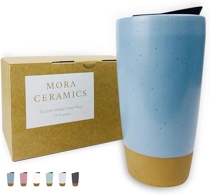 Mora Double Wall Ceramic Coffee Travel Mug by MORA