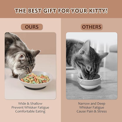 Ceramic Cat Food Bowl Set - Image 3