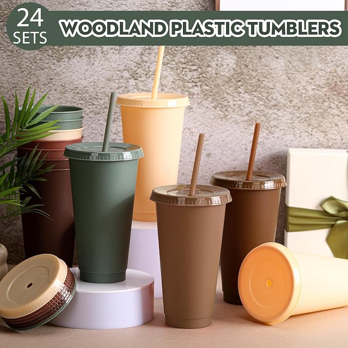 Skylety 24 Pcs Woodland Plastic Cups - Image 4