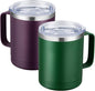MEWAY 12oz Coffee Mug With Handle 2 Pack Bulk, Stainless Steel Insulated Travel by MEWAY