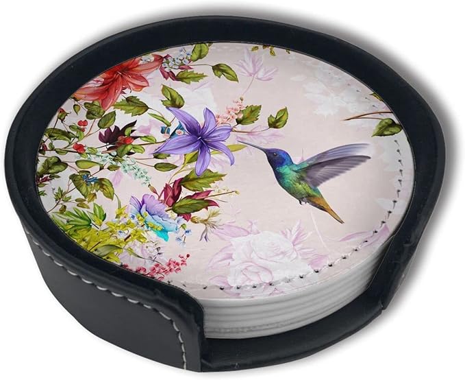 Hummingbirds Bird Flower Coasters by Unknown