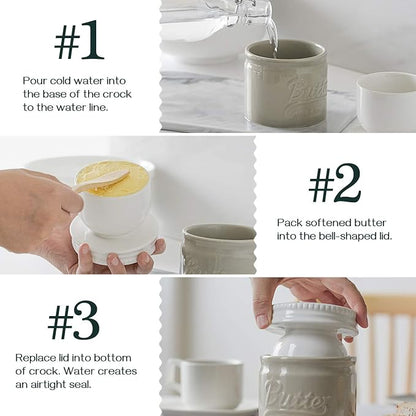 DOWAN Butter Keeper, French Butter Dish, Ceramic Candy Servers - Image 4