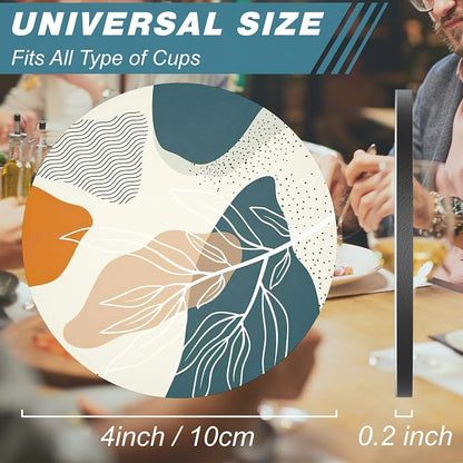Coasters for Drinks, Kitchen Home Decor Housewarming Gift, Round 4 in - Image 3