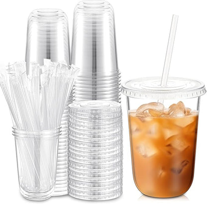 Ziliny 50 Sets 16 oz Clear Plastic Cups by Ziliny