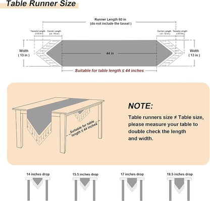 Loom and Mill Luxury Jacquard Table Runner 60 Inches Long, Light Apricot | - Image 2