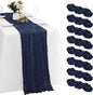 8 Pack Navy Blue Cheesecloth Table Runners 20x120 Inch Gauze Table Runner by Yorcari