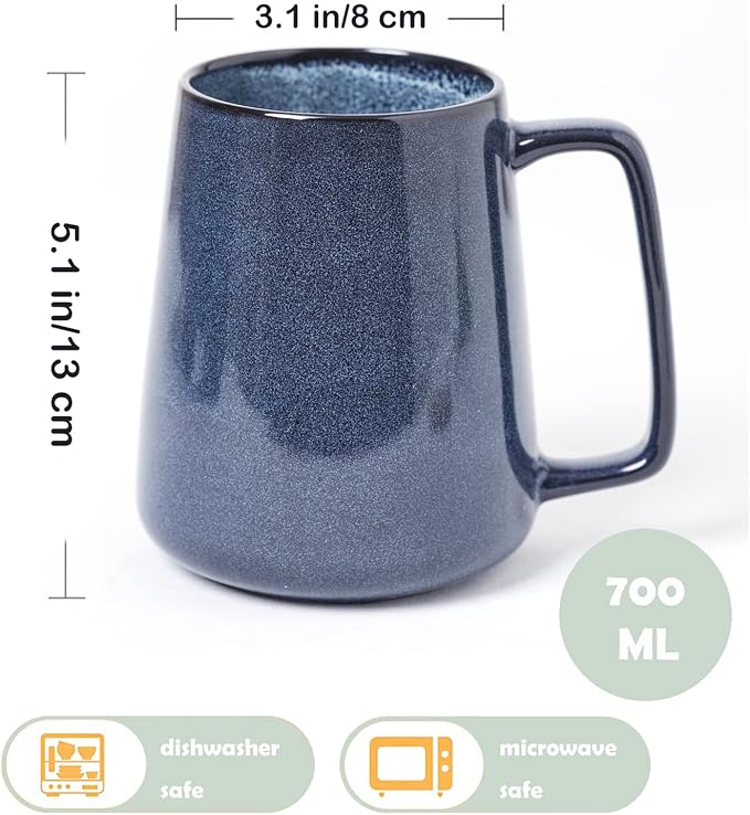 Large Ceramics Coffee Mugs, 24 OZ, Large Handle Design, Extra Large Tea and - Image 2