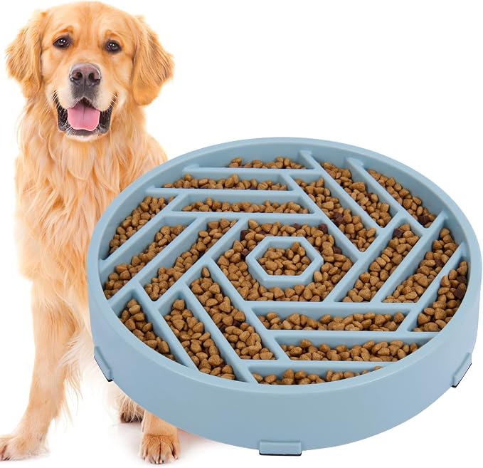 TOBYTO Slow Feeder Dog Bowls Large Medium Breed, Anti-Choking Slow Eating Dog by TOBYTO