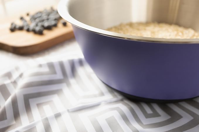 Fox Run Stainless Steel Mixing Bowl, 6.25 Quart Purple Mixing Bowl | Non-Skid - Image 5