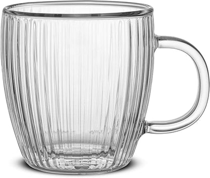 JoyJolt Fluted Glass Espresso Cups, 5.4oz Espresso Cup - Image 2
