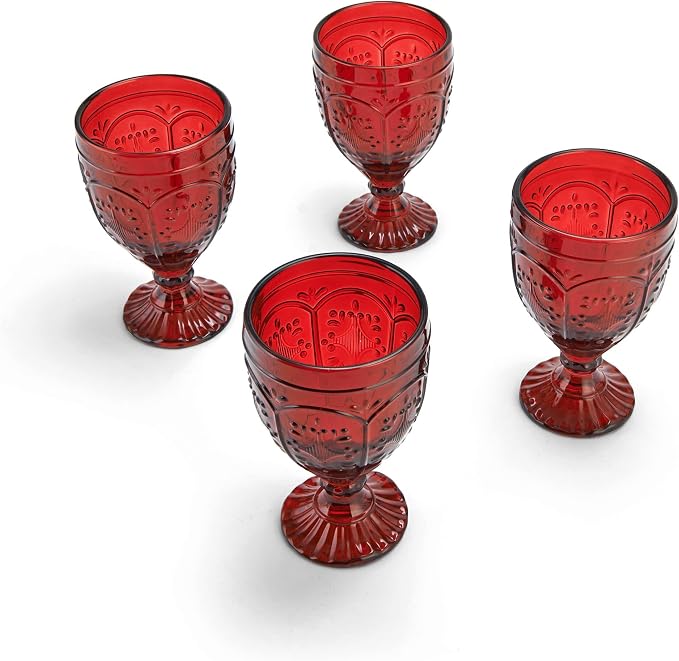 Fitz and Floyd Trestle Glassware Ornate Goblets - Image 3