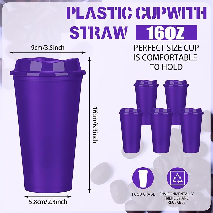 Domensi 15 Pack Reusable Plastic Coffee Cups - Image 2