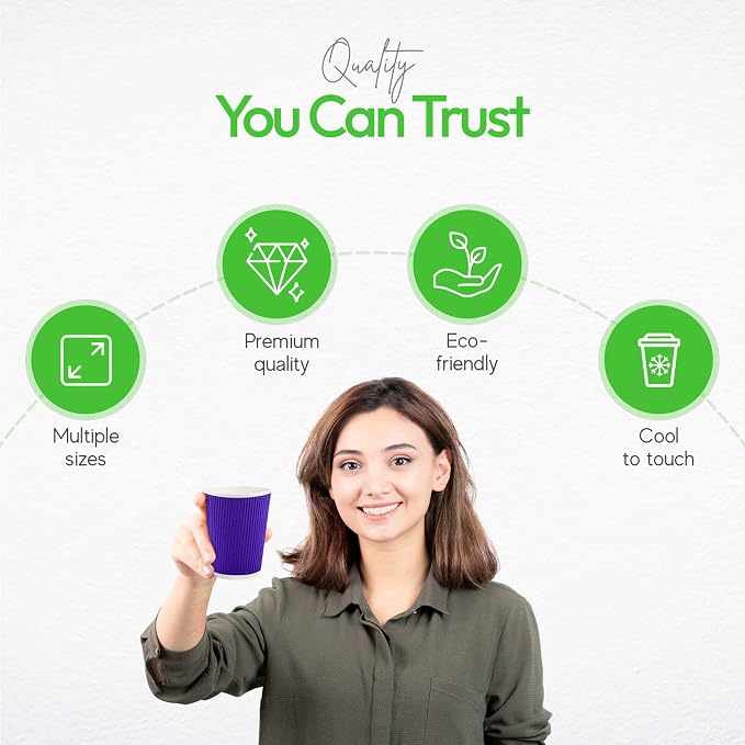 Restaurantware-12 Ounce Disposable Coffee Cups, 500 Ripple Wall Hot Cups - Image 4