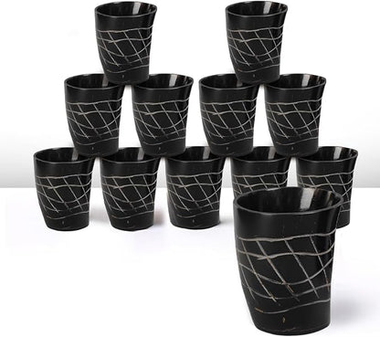 Handicrafts Home Viking Horn Shot Glasses Set of 12, Rustic Viking Drinkware by HandicraftsHome