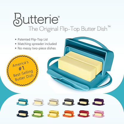 Flip Top Butter Dish with Attached Lid & Matching Knife, 2 Pack - Image 8