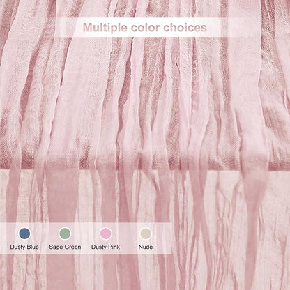 1 Pack Dusty Pink Cheesecloth Table Runner 35x120 Inch 10Ft Rustic Gauze Cheese - Image 6