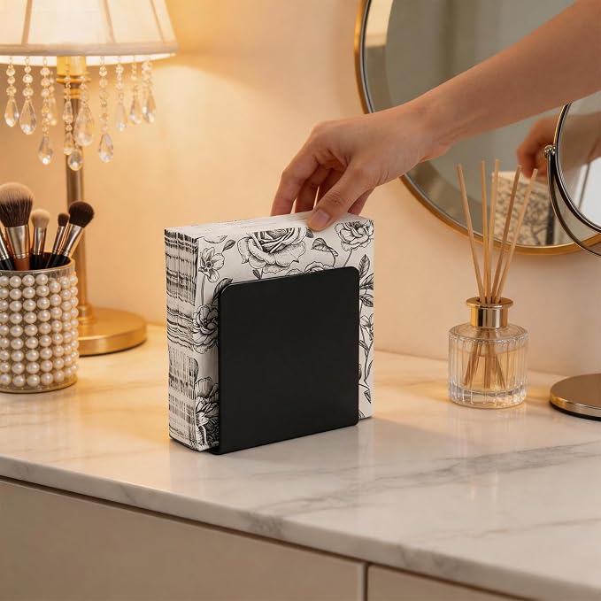 Black Napkin Holder for Table, Acrylic Upright Napkin Dispenser for Kitchen - Image 4