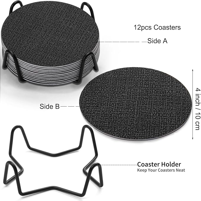 Faux Leather Drink Coasters - Image 9