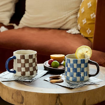 Retro Checkered Ceramic Coffee Mug 16Oz - Image 6
