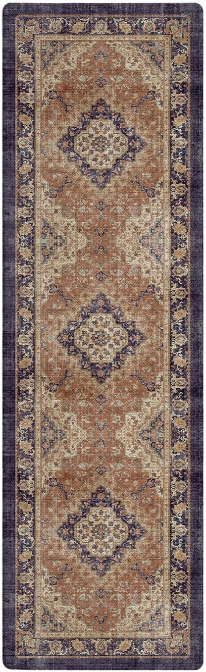 Color&Geometry Anti Fatigue Kitchen Mats for Floor 24x87, Vintage Decor, Easy Clean, Waterproof & Oil Proof, 0.4" Thick Cushioned, Non-Slip Kitchen Runner Rug for Sink, Laundry, Office, Warm Coral