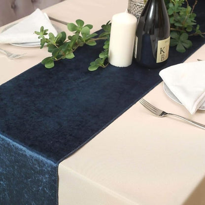 10 pcs 12x108-Inch Navy Blue Premium Velvet Table Runners Wedding Reception - Image 7