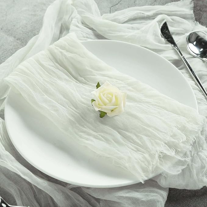 Efavormart 5 Pack 24"x19" Ivory Matte Gauze Cheesecloth Napkins, Classic Cotton - Image 5