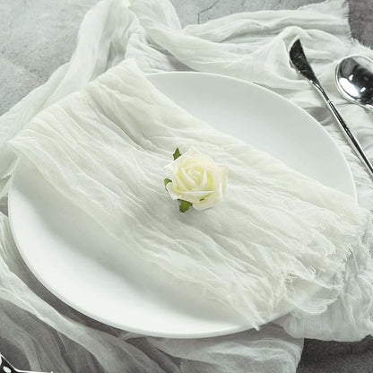 Efavormart 5 Pack 24"x19" Ivory Matte Gauze Cheesecloth Napkins, Classic Cotton - Image 5