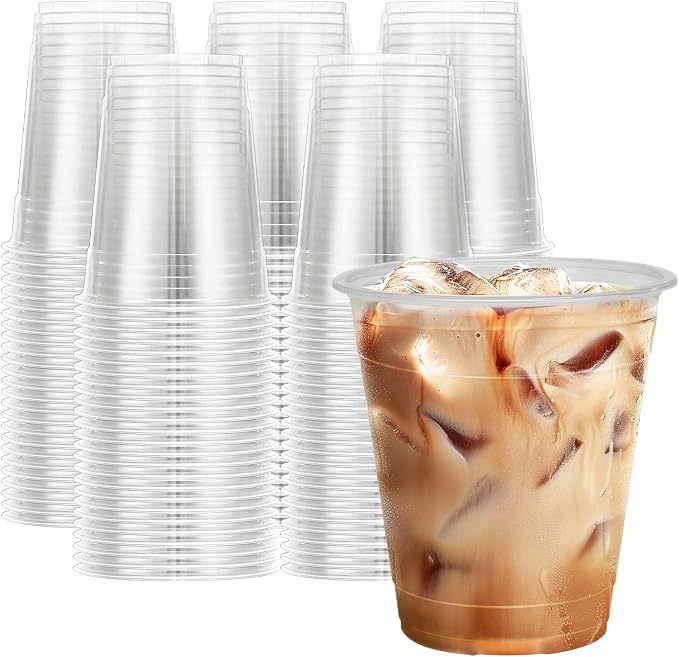 Clawsoff 12 oz Clear Plastic Cups 300 Count Disposable Iced Coffee Cups | Cold by BuyNow