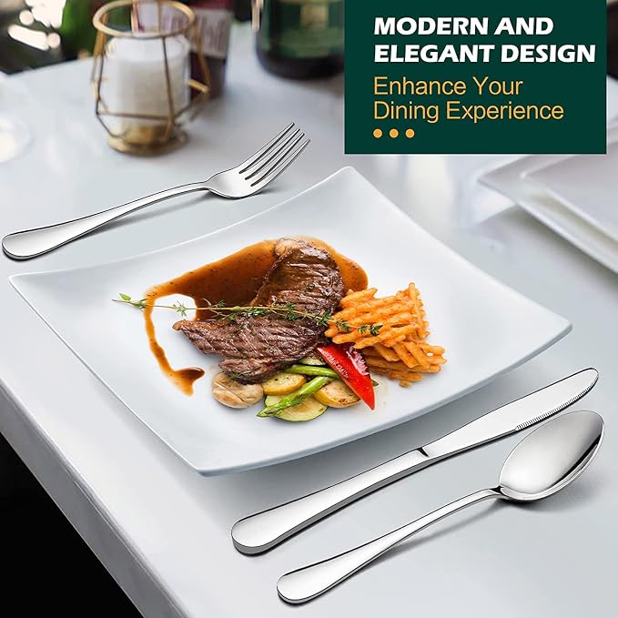 LIANYU 10 Piece Silverware Flatware Set - Image 2