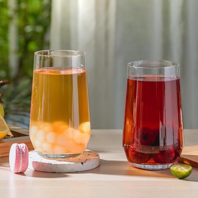 Wlasss Drinking Glasses Set of 6, 16.4 oz Crystal Water Glasses, Tall Glass Cups - Image 8