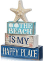Moucuny 4 Pcs Summer Table Decoration Beach Tiered Tray Decor Starfish Coastal by Moucuny