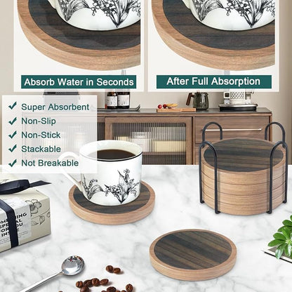 6 Pack Absorbent Coasters Set - Image 2