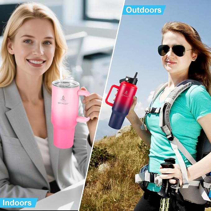 40 oz Tumbler with Handle and Straw or Convert to 40 oz Insulated Water Bottle - Image 6