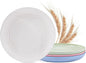 MISS BIG Wheat Straw Plates 8 inches,Plastic Plates Reusable Set of 4,Dinner Plates for Kids&Adults,Dishwasher & Microwave Safe,Eco-Friendly,BPA Free with 4 Colors