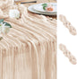 Cheesecloth Table Runner Beige 10FT Boho Gauze Runner, 2 Pack | 120 Inch Cheese by Wokceer