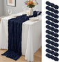 12 Pack Navy Blue Cheesecloth Table Runner 10Ft, Gauze Table Runners 21.5 x 120 by Yemosa