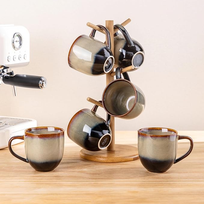 theterra Ceramic Coffee Mugs Set of 6, 12 oz Coffee Cups - Image 7