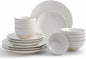 Sango Siterra 16-Piece Rustic White Stoneware Dinnerware Set – Service by Sango